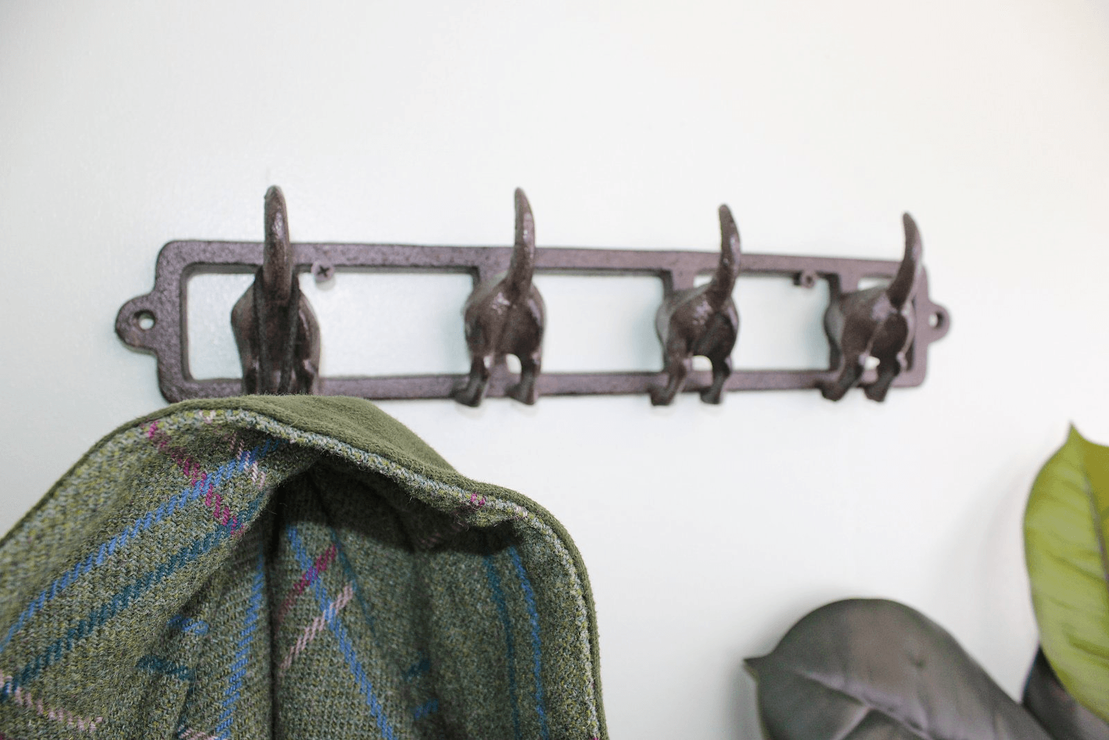 Rustic Cast Iron Wall Hooks, Dogs Tail - Lost Land Interiors