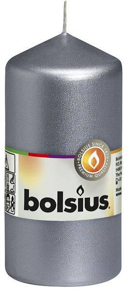 Silver Bolsius Pillar candle  (120mm x 58mm) - Lost Land Interiors