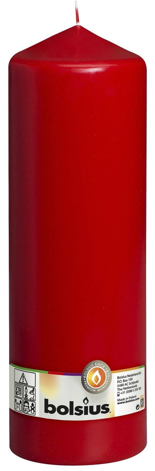Bolsius Red Pillar Candle (300/98mm) - Lost Land Interiors