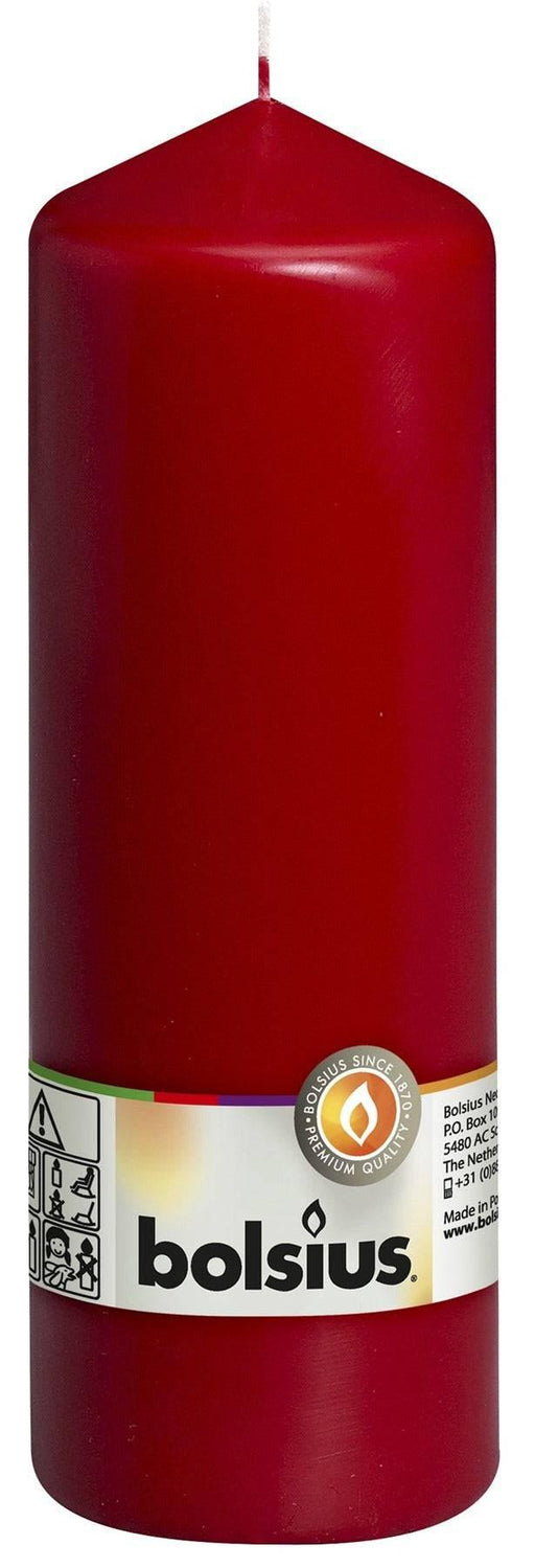Bolsius Wine Red Pillar Candle (200/70mm) - Lost Land Interiors