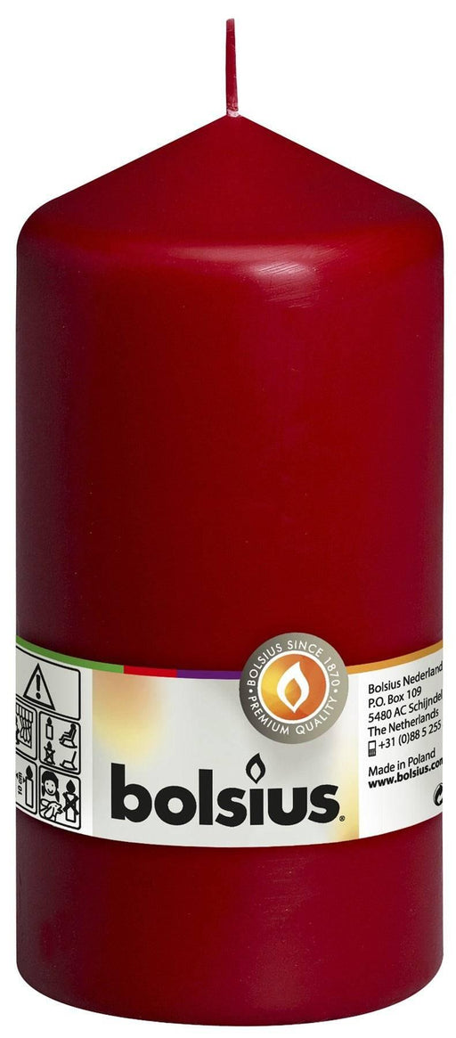 Bolsius Wine Red Pillar Candle (150/80mm) - Lost Land Interiors