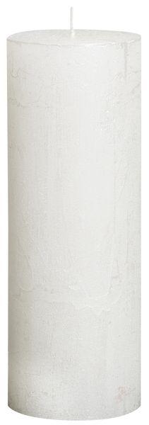 Bolsius Rustic Metallic Candle - White (190mm x  68mm) - Lost Land Interiors