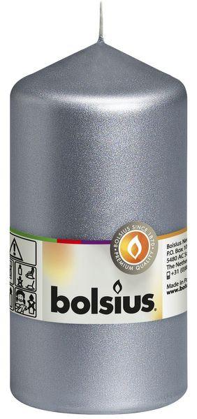 Silver Bolsius Pillar Candle (130mm x68mm) - Lost Land Interiors