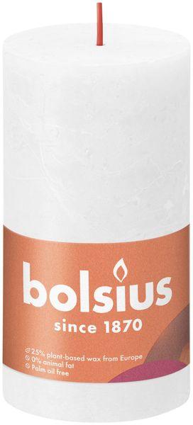 Cloudy White Bolsius Rustic Shine Pillar Candle (130 x 68mm) - Lost Land Interiors