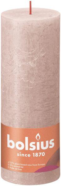 Misty Pink Bolsius Rustic Shine Pillar Candle (190 x 68mm) - Lost Land Interiors