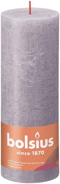Bolsius Rustic Shine Frosted Lavender Pillar Candle (190mm x 68mm) - Lost Land Interiors