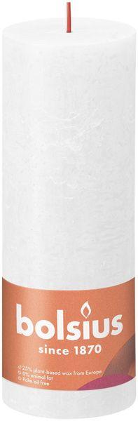 Cloudy White Bolsius Rustic Shine Pillar Candle (190 x 68mm) - Lost Land Interiors