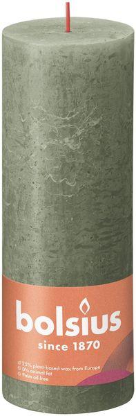 Fresh Olive Bolsius Rustic Shine Pillar Candle (190 x 68mm) - Lost Land Interiors