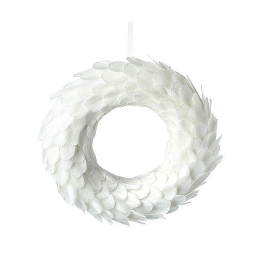 White Feather Wreath (30cm) - Lost Land Interiors