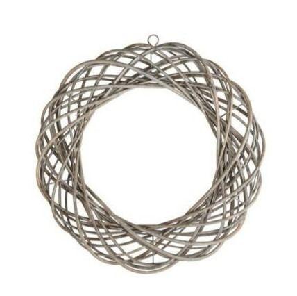 Grey Willow Wreath (40cm) Christmas festive Wreath Ring - Lost Land Interiors